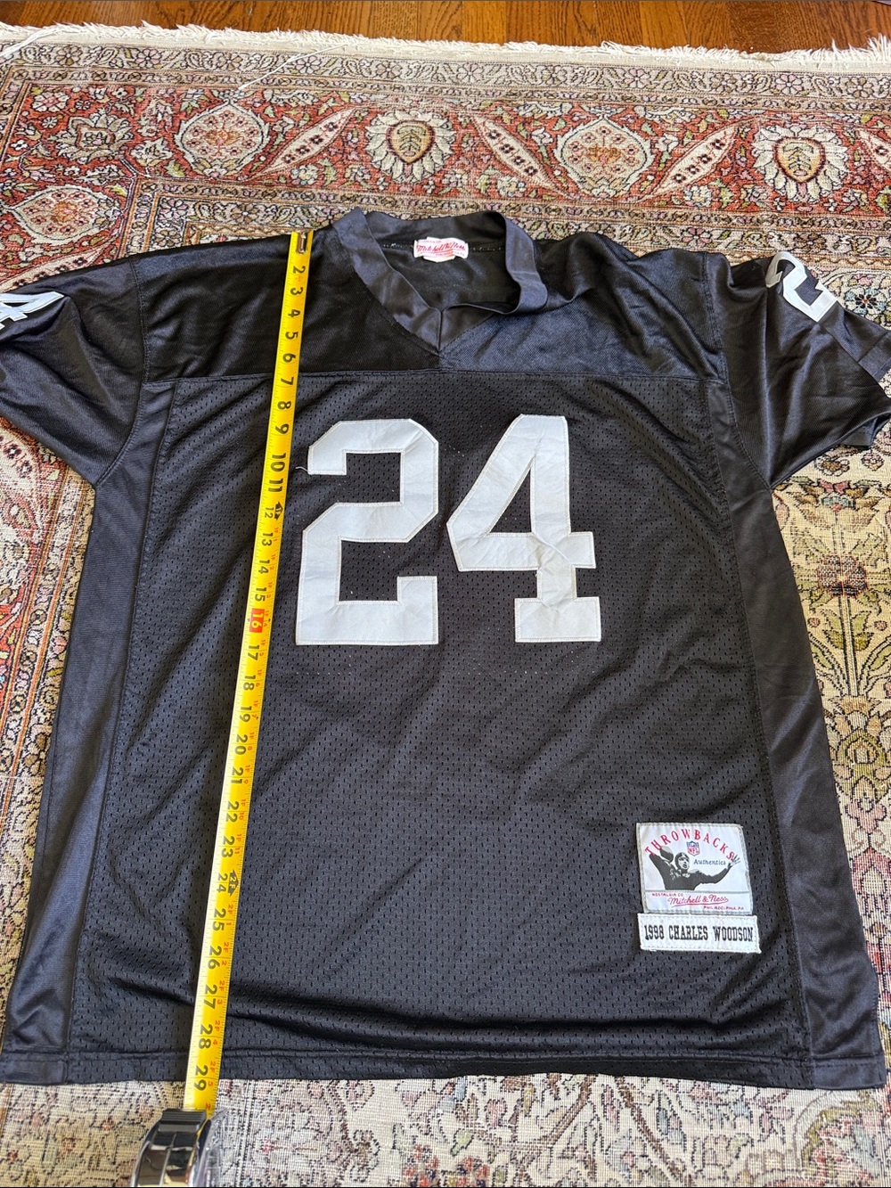 NFL XL Throwback Woodson Mitchell & Ness Black Mesh Football Jersey 🏈🖤